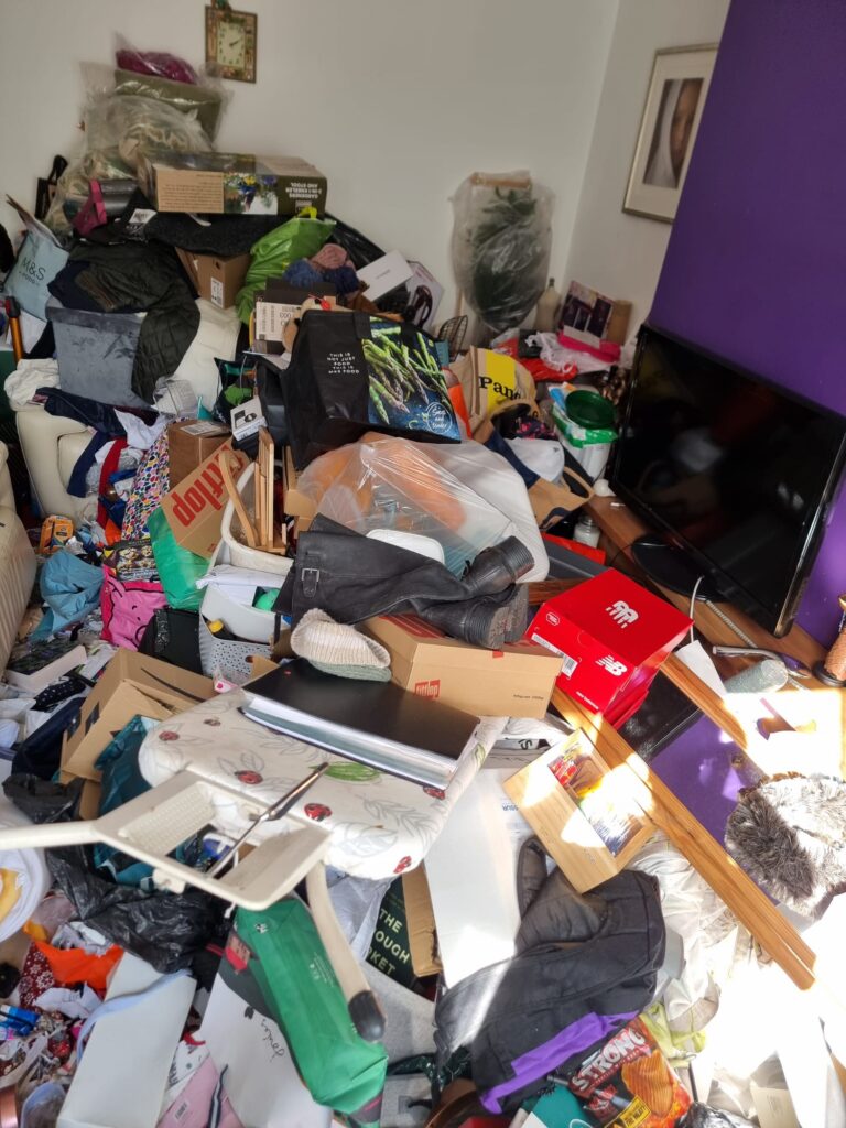 Extreme house clearance before: First Case Study - Living Room